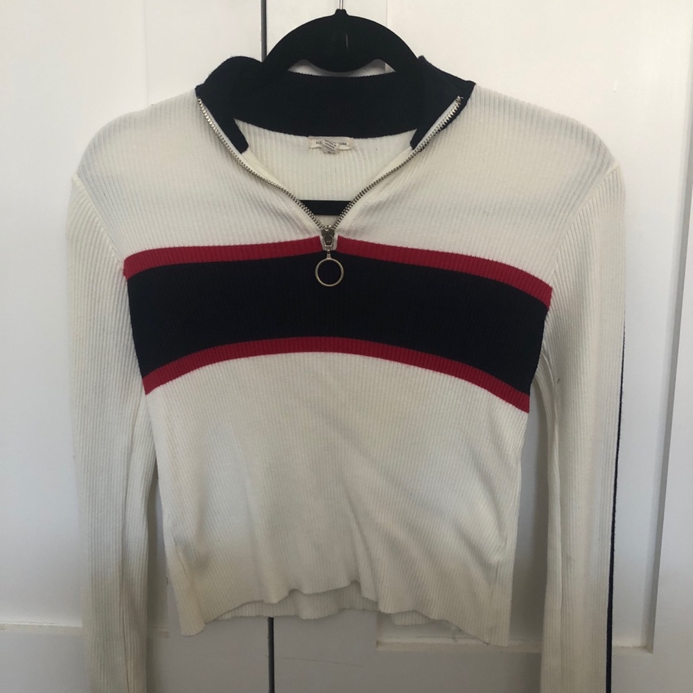 TOPSHOP CROSS STRIPE CROP